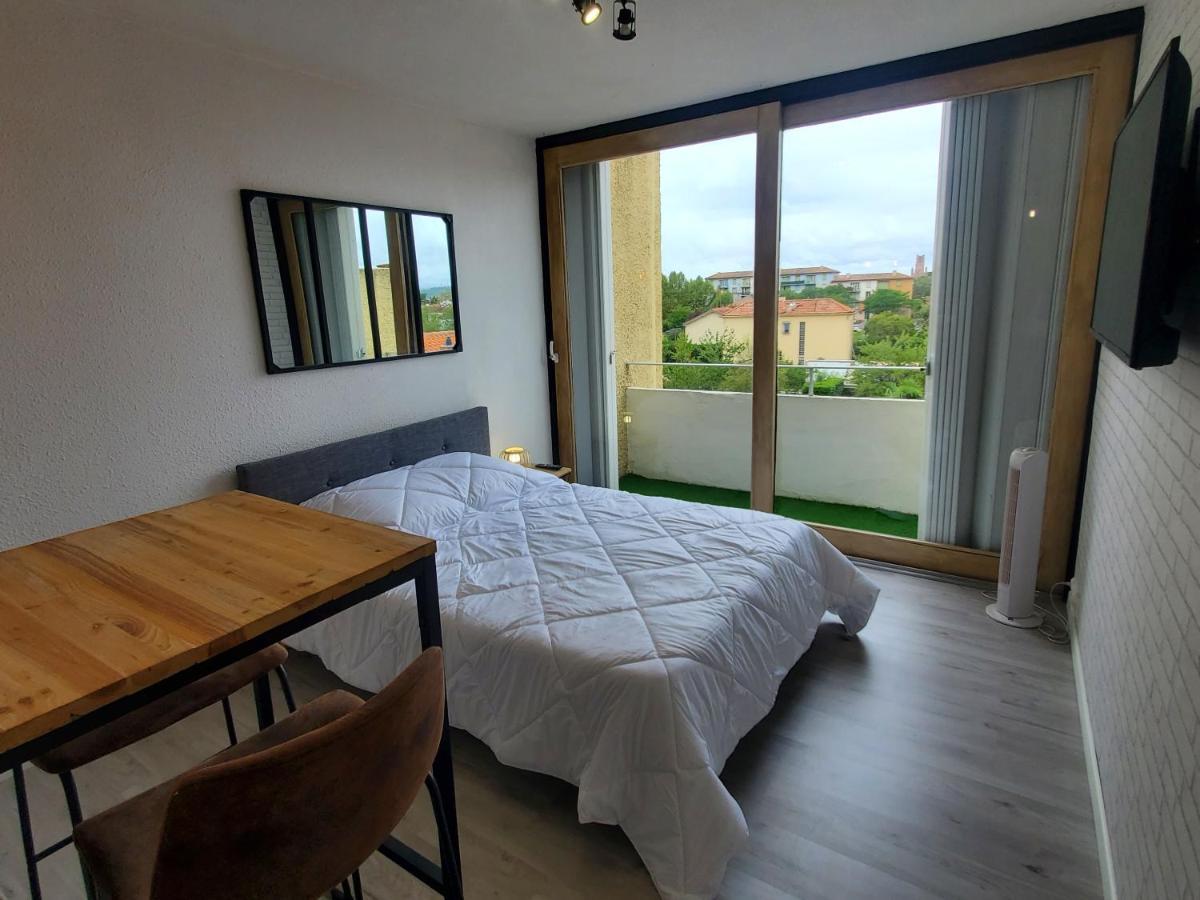 Studio avec balcon, vue sur jardins et cathédrale Albi Exterior foto